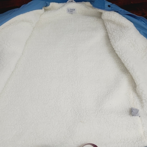 Vintage 80s Blue Sherpa Lined Winter Jacket Windsor Bay 1X Plus - Picture 11 of 15
